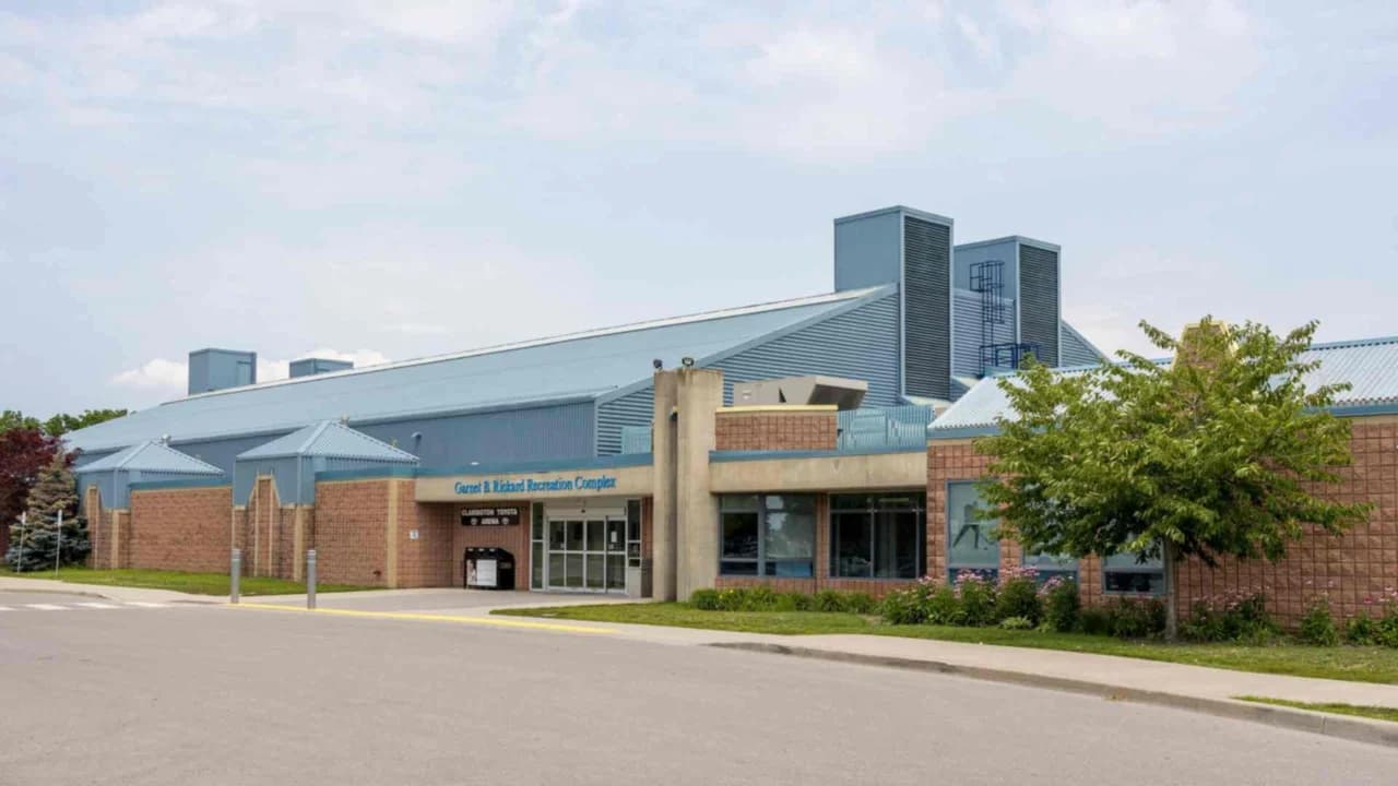 Garnet B. Rickard Recreation Complex building exterior in Bowmanville